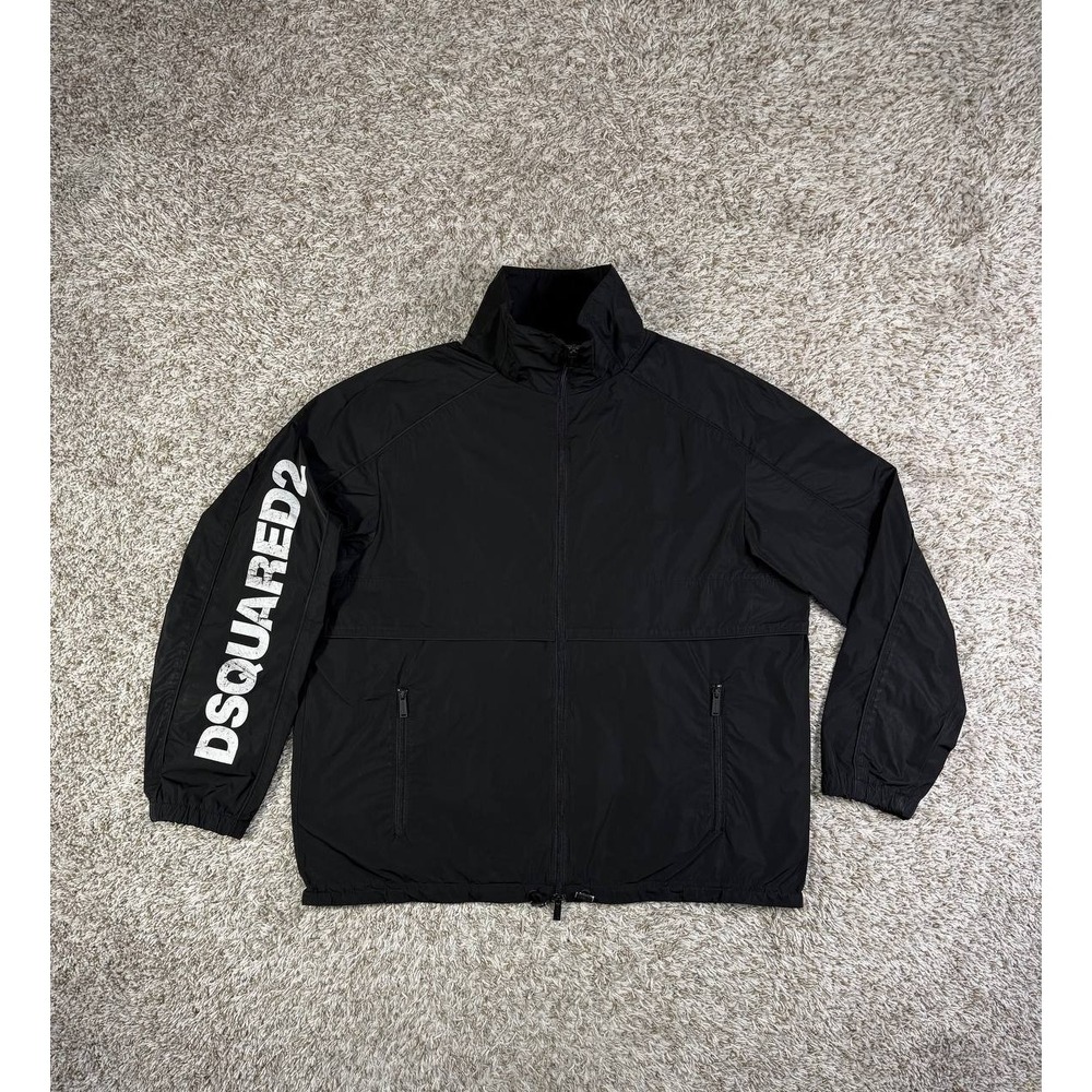 DSQUARED2 Reflective Logo Print Sleeve Zip Jacket Men's Size 54